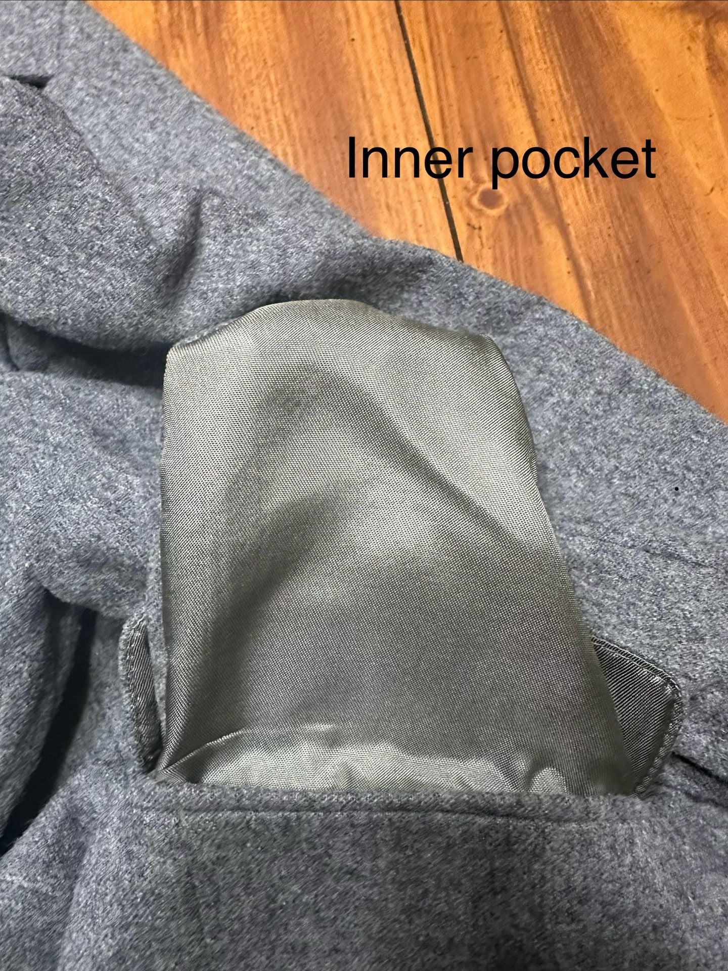 Womens Pendleton Petite 100% Virgin Wool Gray Blazer Jacket Size 2 **Flaws** 13