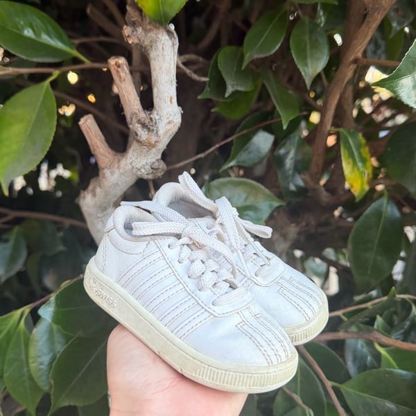K-Swiss Classic Pro Infant White Leather Sneakers Size 5