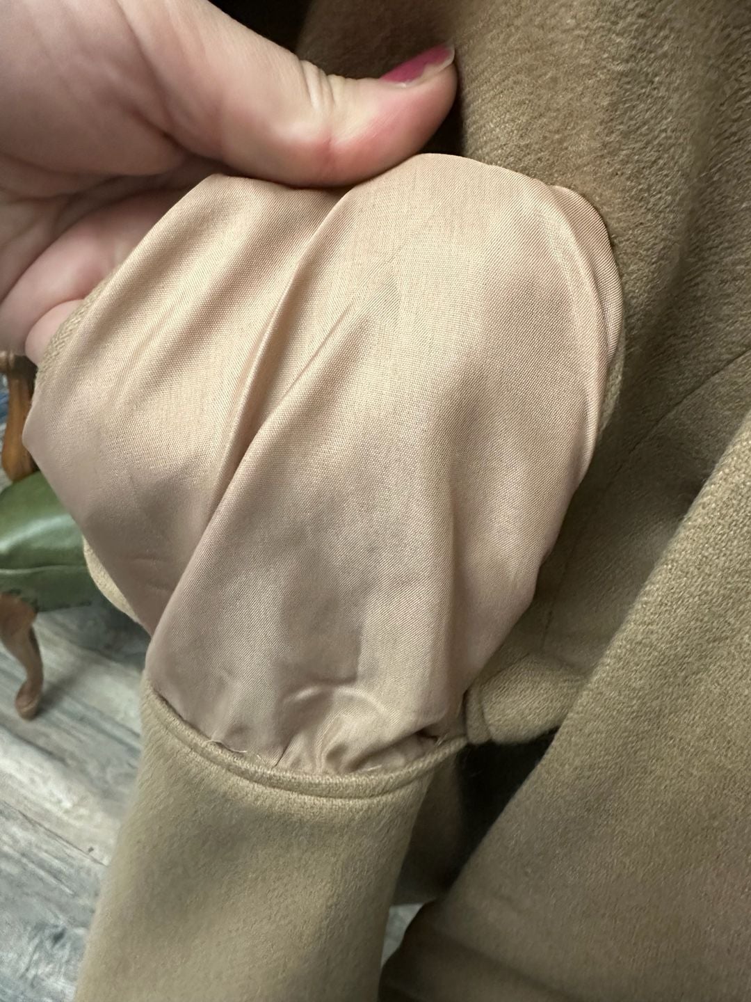 Vintage KGR Wool Blend Tan Camel One Button Blazer Jacket **FLAWS** 7