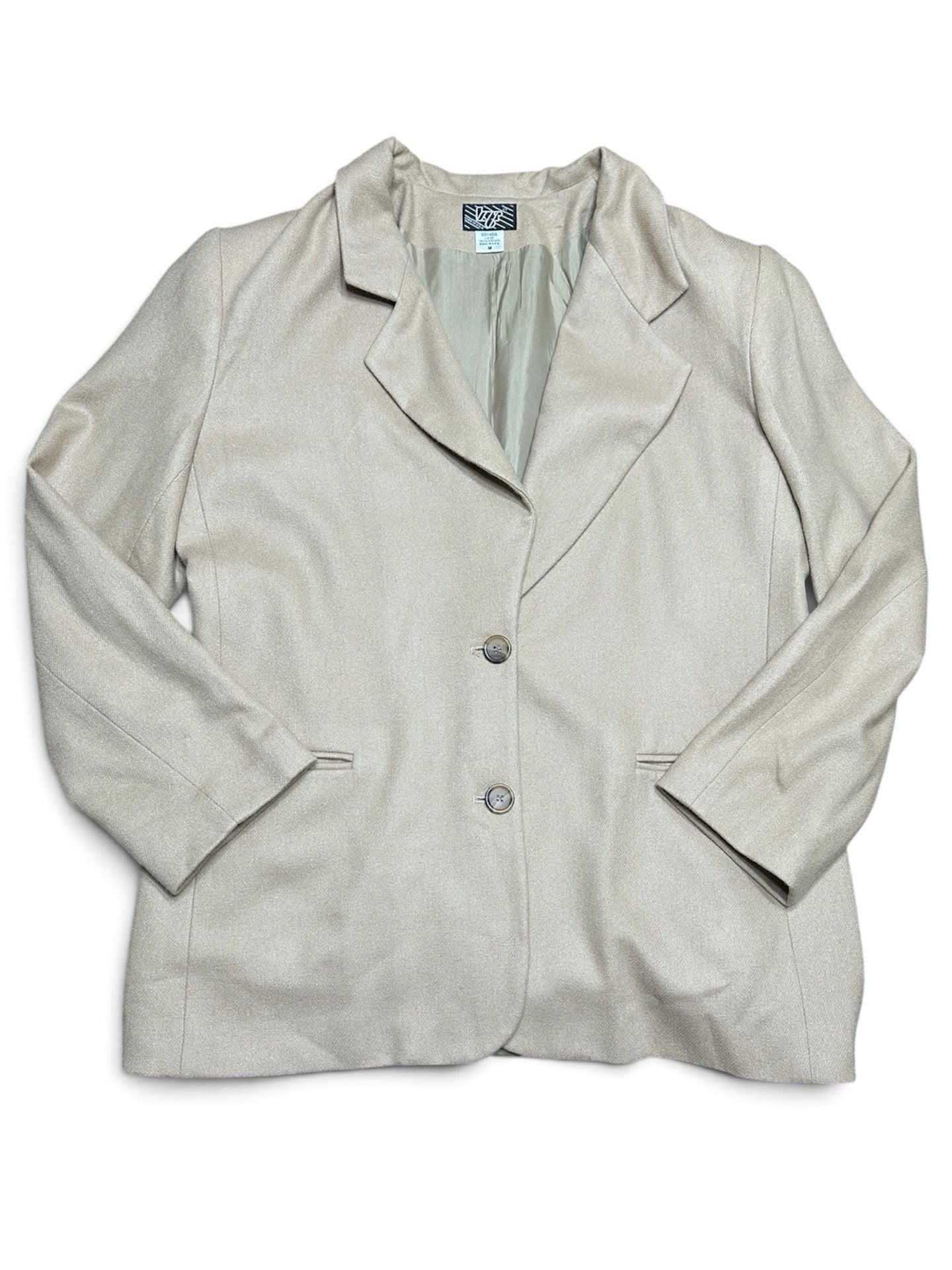 Vintage KGR Wool Blend Tan Camel One Button Blazer Jacket **FLAWS** 10