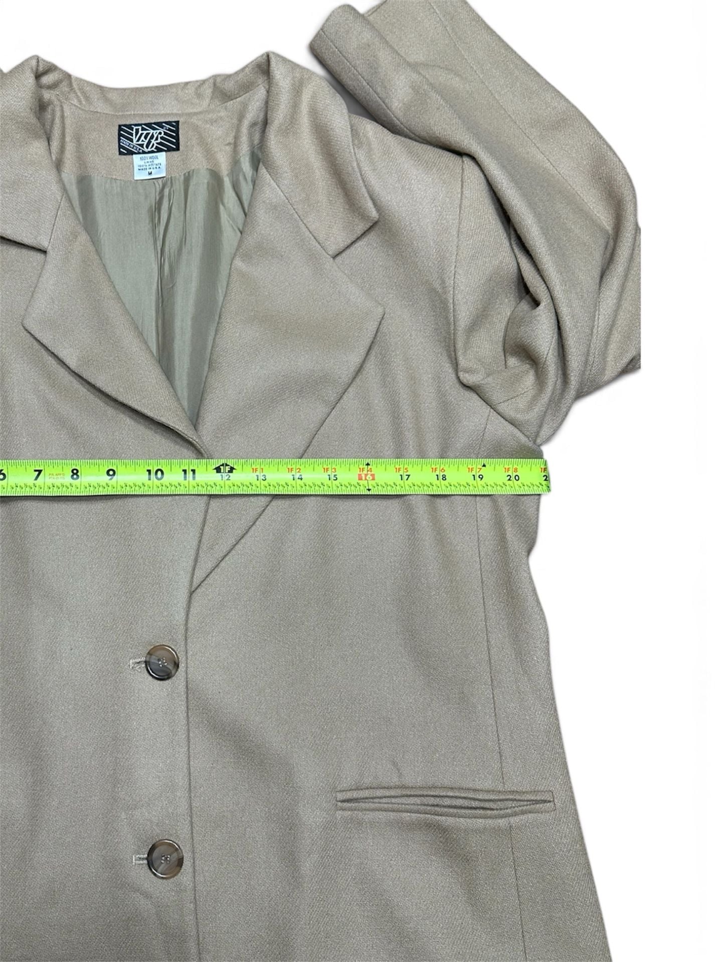 Vintage KGR Wool Blend Tan Camel One Button Blazer Jacket **FLAWS** 11