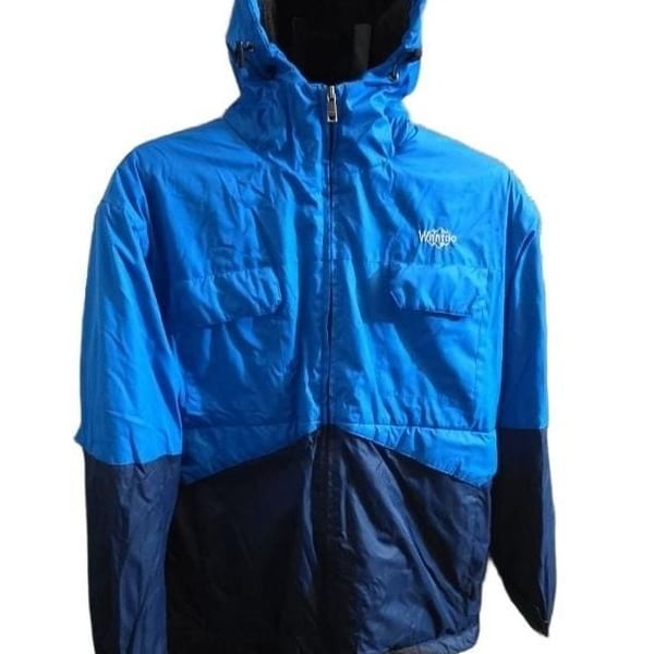Wantdo Men's Blue And Navy Two-Tone Hooded Windbreaker Jacket Size M