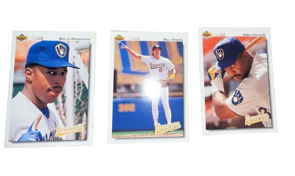 Milwaukee Brewers Baseball Cards Lot Willie Randolph Bill Spiers Greg Vaughn Upper Deck 1