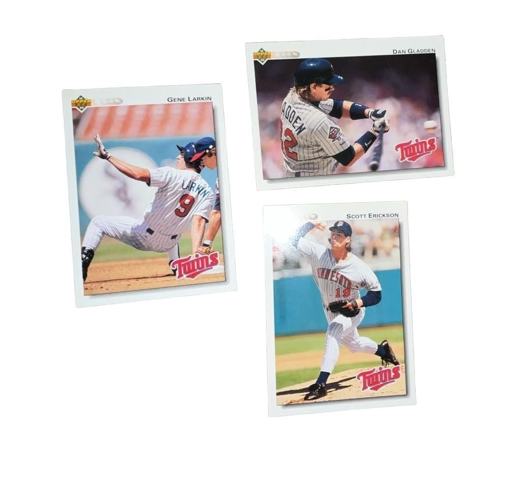 1992 Upper Deck Baseball Card Lot Minnesota Twins Gene Larkin Dan Gladden Scott Erickson 1