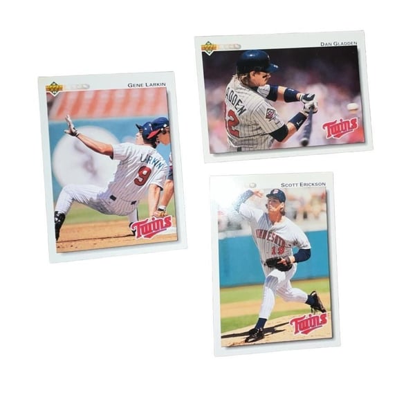 1992 Upper Deck Baseball Card Lot Minnesota Twins Gene Larkin Dan Gladden Scott Erickson