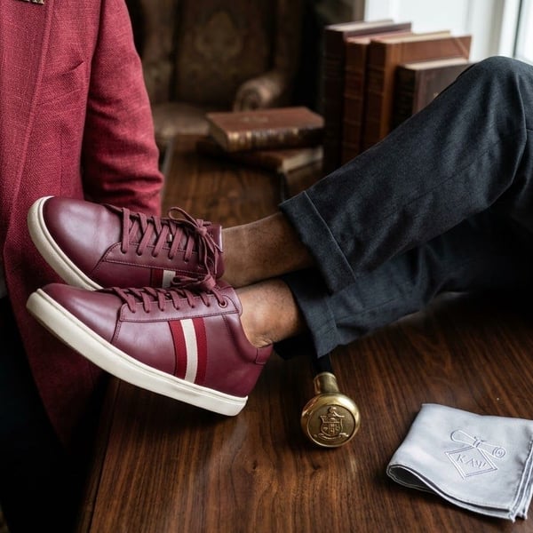 Nupemall All Nupe Everything Burgundy Leather Sneakers Shoes (Very Rare) 