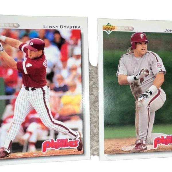 1992 Upper Deck John Kruk and Lenny Dykstra Philadelphia Phillies Baseball Cards Lot