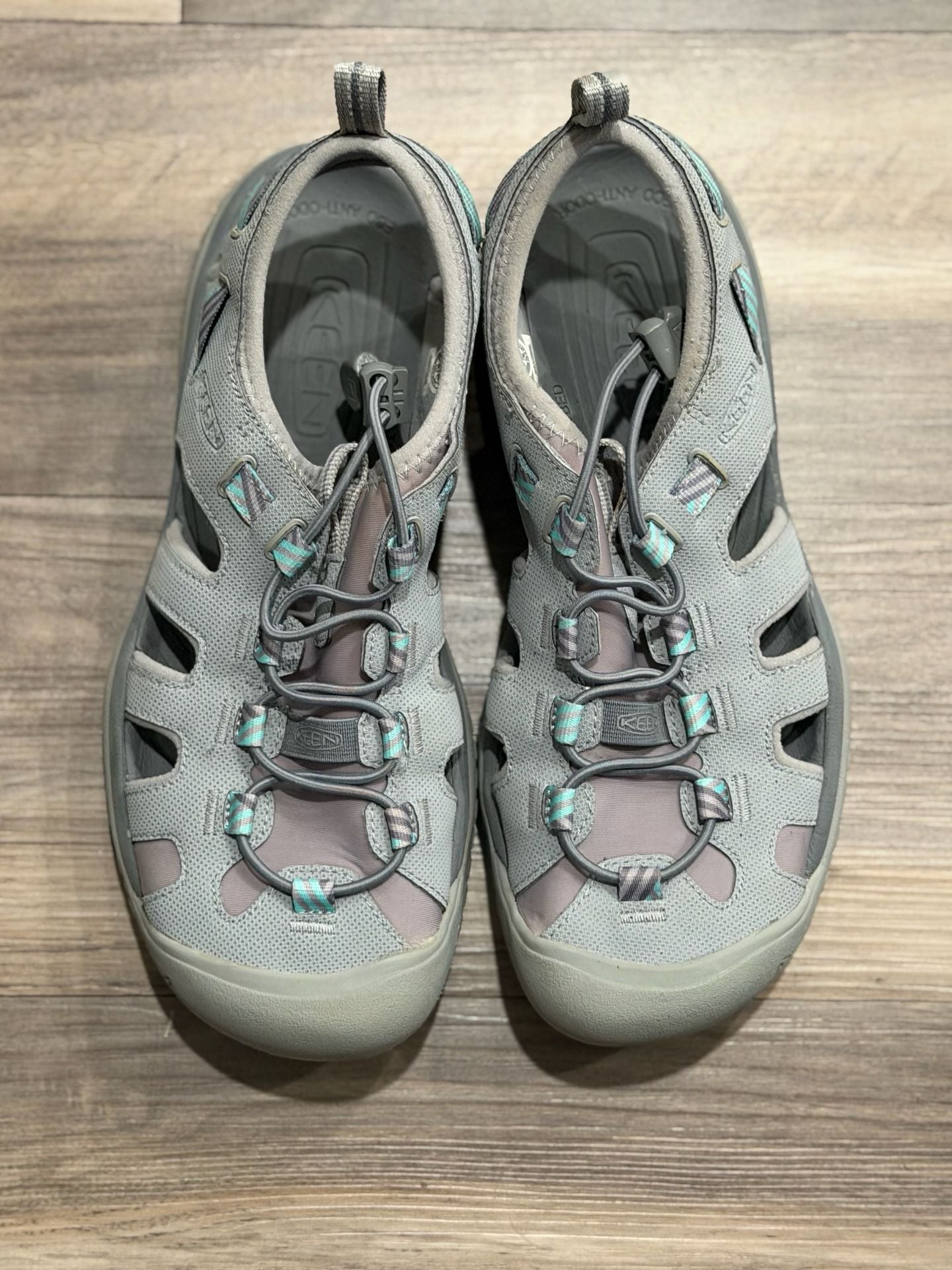 Keen Whisper Womens Grey Teal Turquoise Walking Hiking Sandals 4