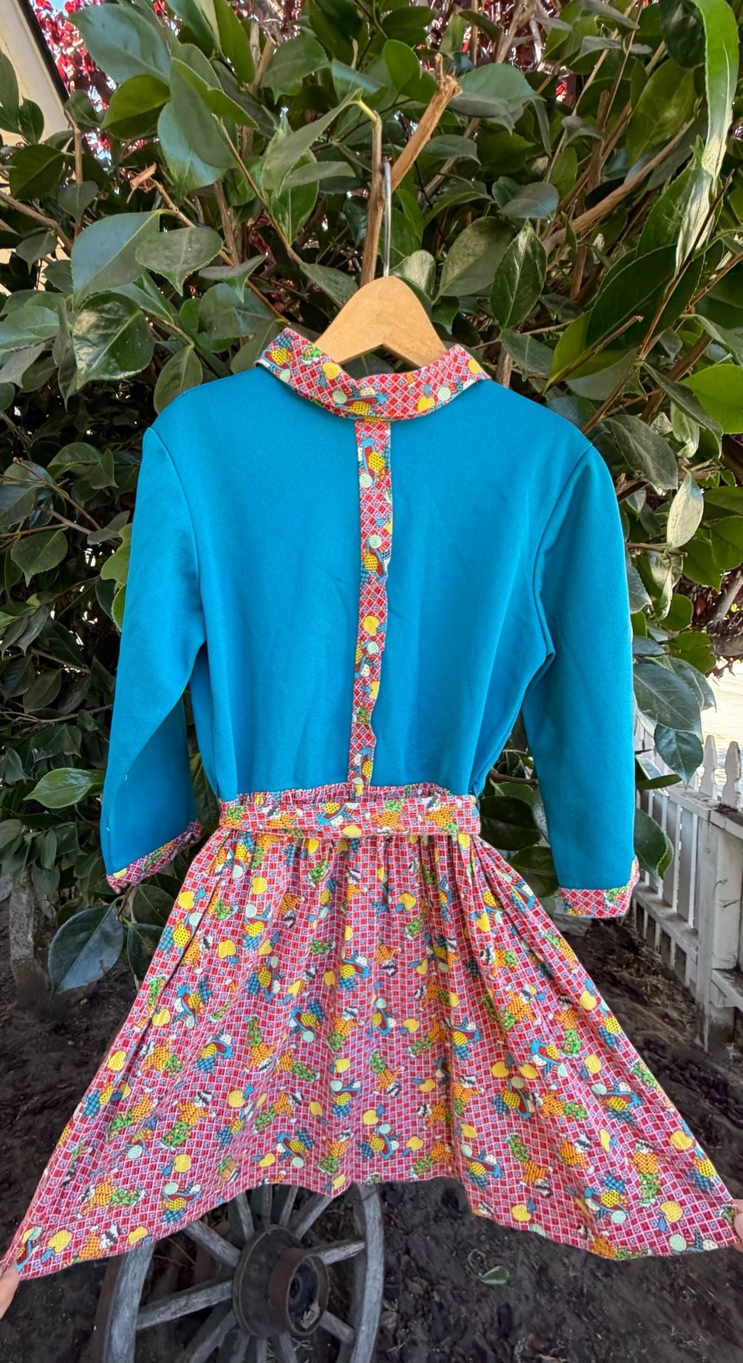 Vintage 70s Growing Girl Scarecrow Pumpkin Dress 2