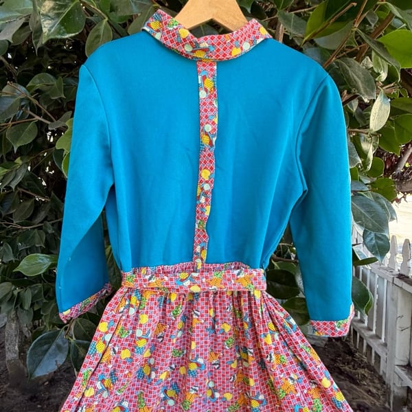 Vintage 70s Growing Girl Scarecrow Pumpkin Dress