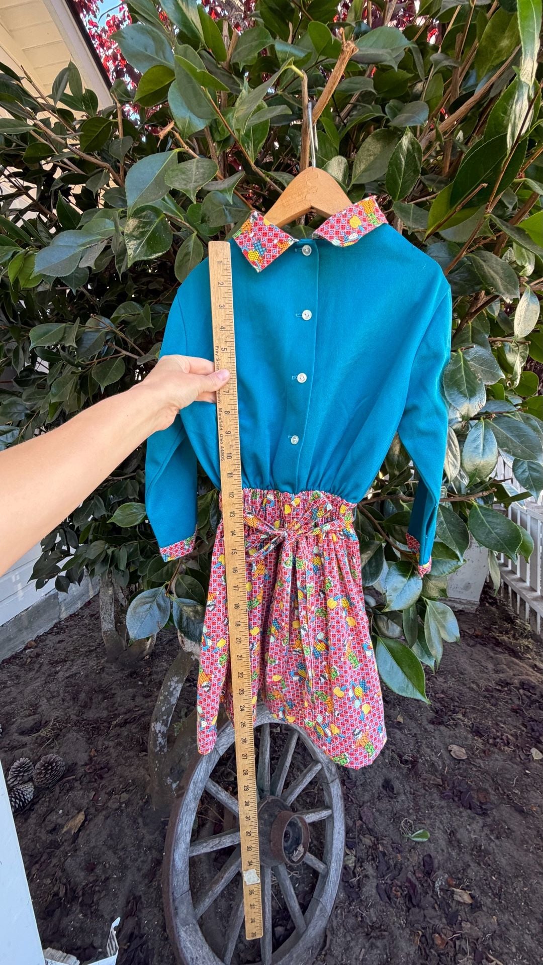 Vintage 70s Growing Girl Scarecrow Pumpkin Dress 5