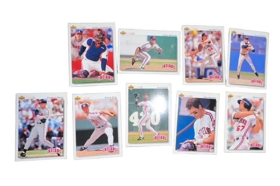 Lot of 10 Upper Deck Cleveland Indians Baseball Trading Cards 1