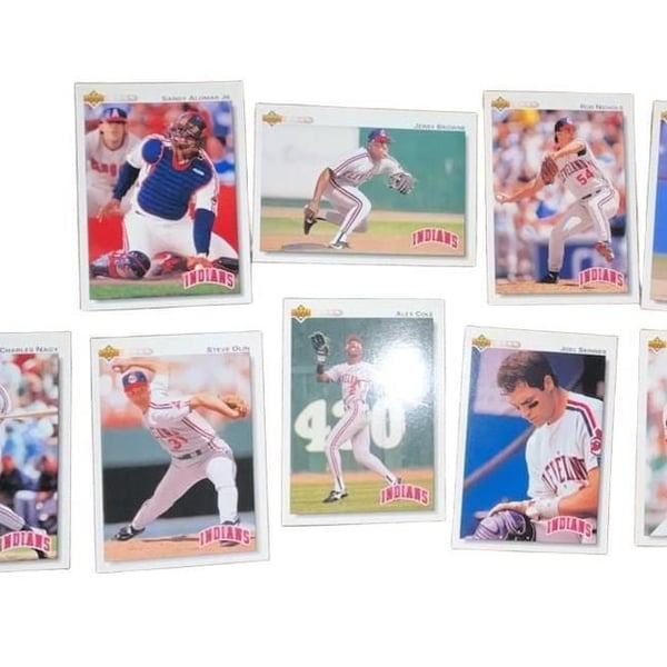 Lot of 10 Upper Deck Cleveland Indians Baseball Trading Cards