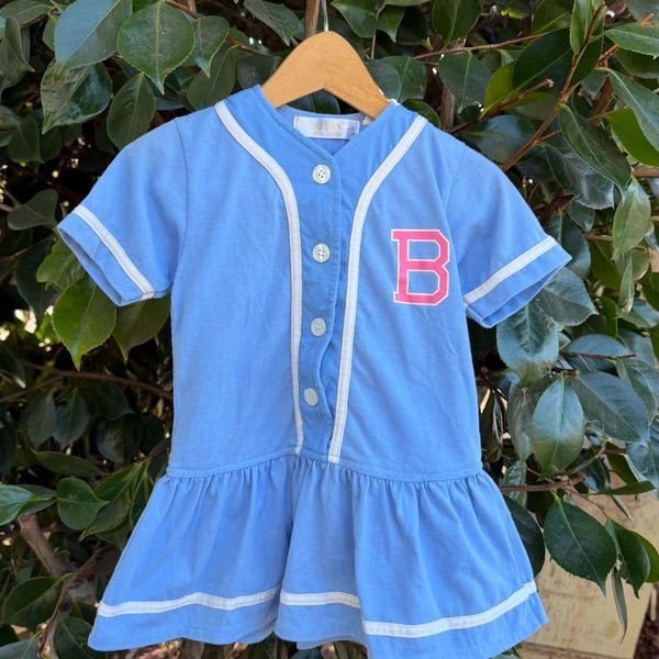Vintage Baby Beluga New York Blue Baseball Dress