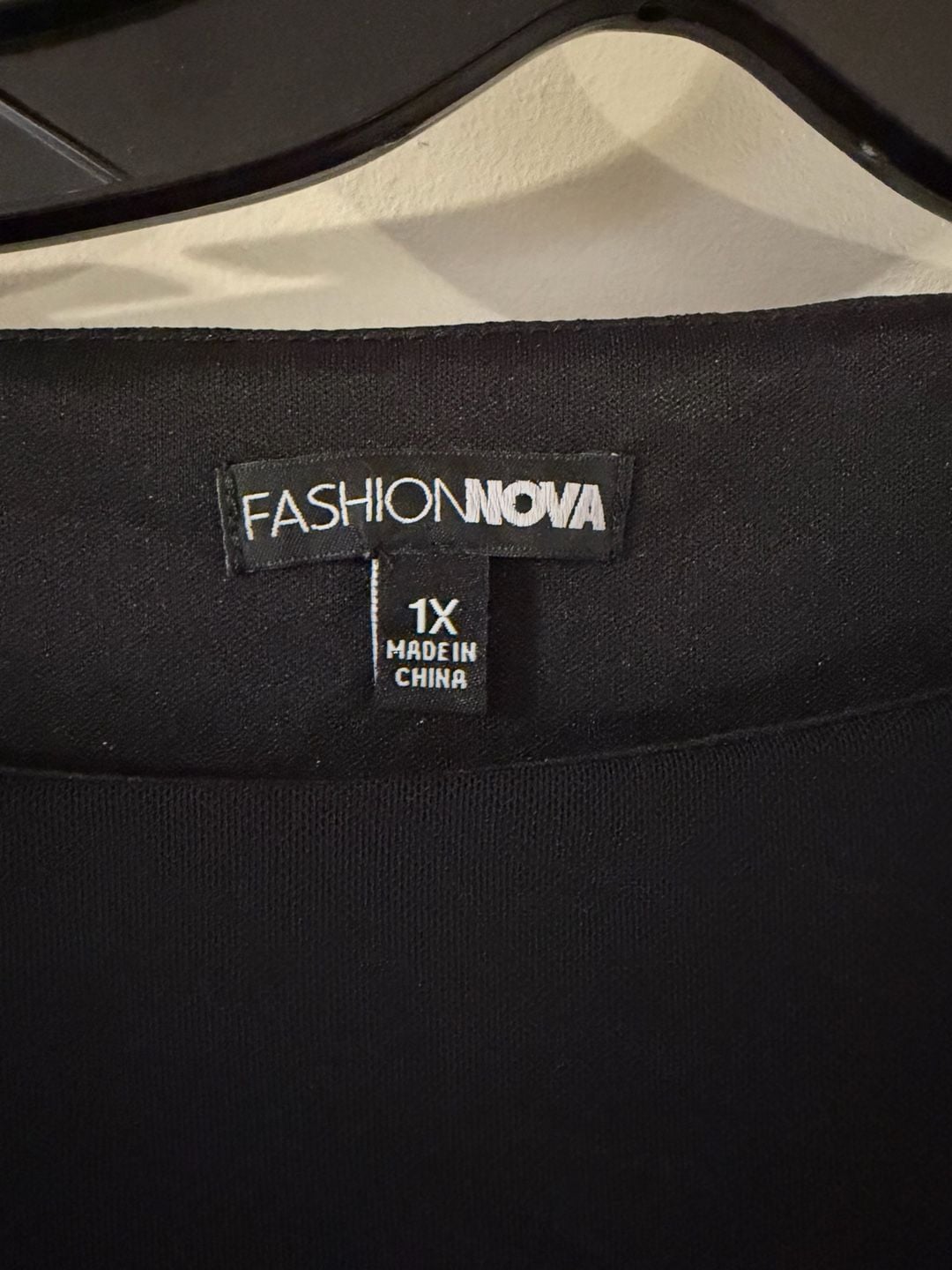 Fashion Nova Ruched Rosette Long Sleeve Mini Dress Black 1X 3