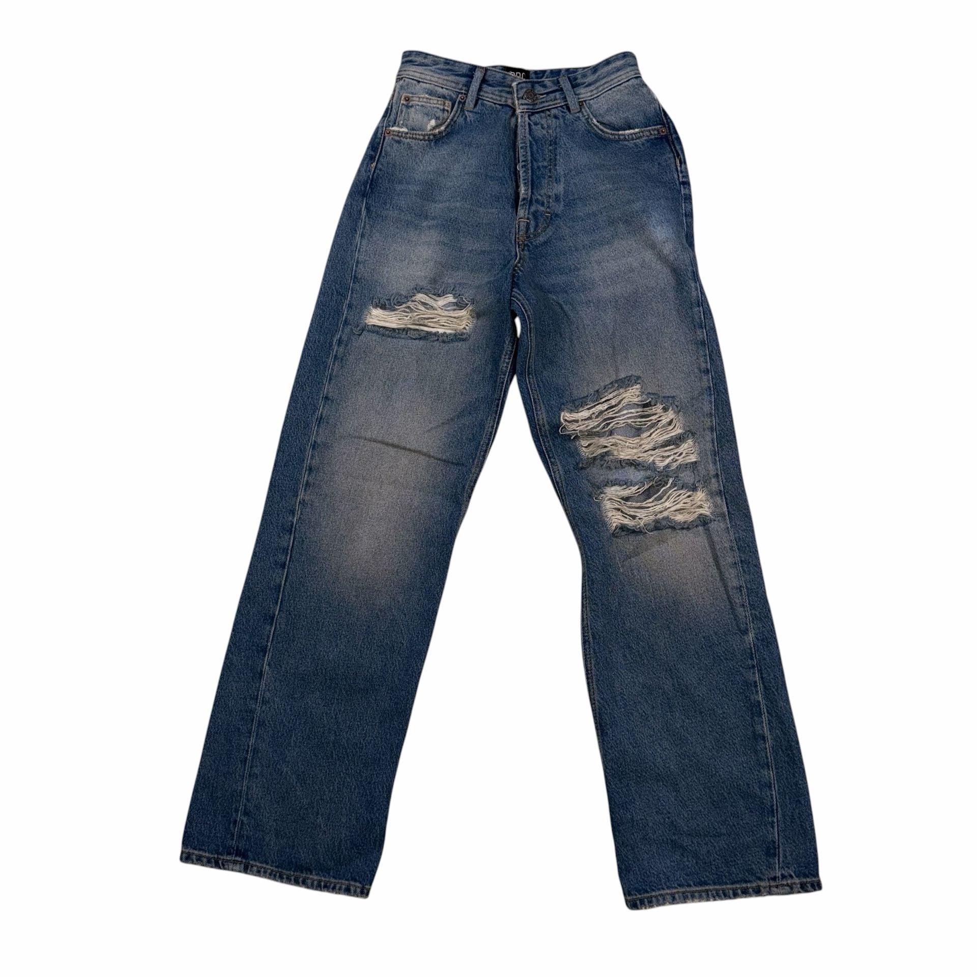 NWOT BDG Urban Outfitters Distressed Button-Fly Straight Leg Jeans Size 25 2