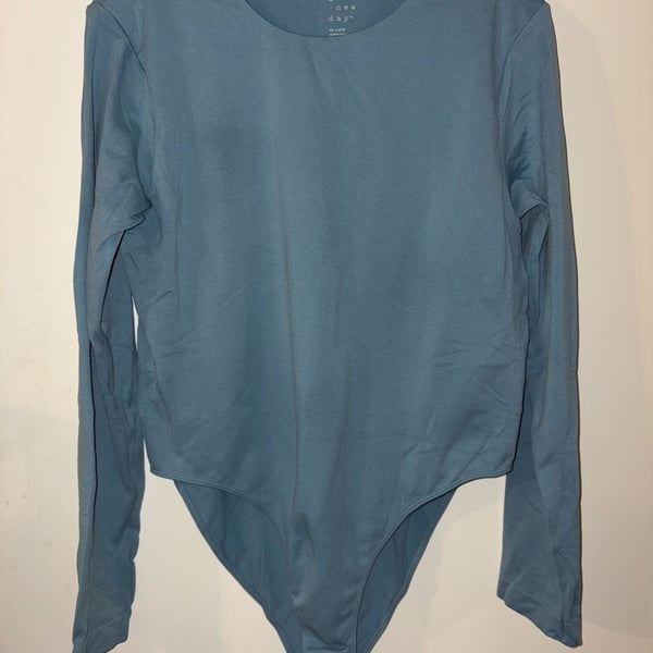 A New Day Long Sleeve Bodysuit Blue XX-Large