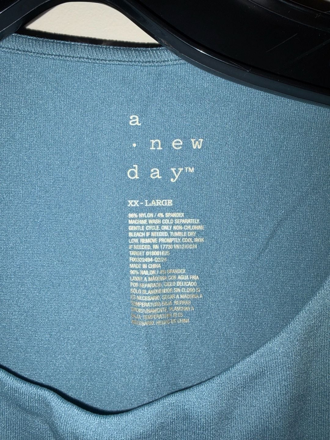 A New Day Long Sleeve Bodysuit Blue XX-Large 4