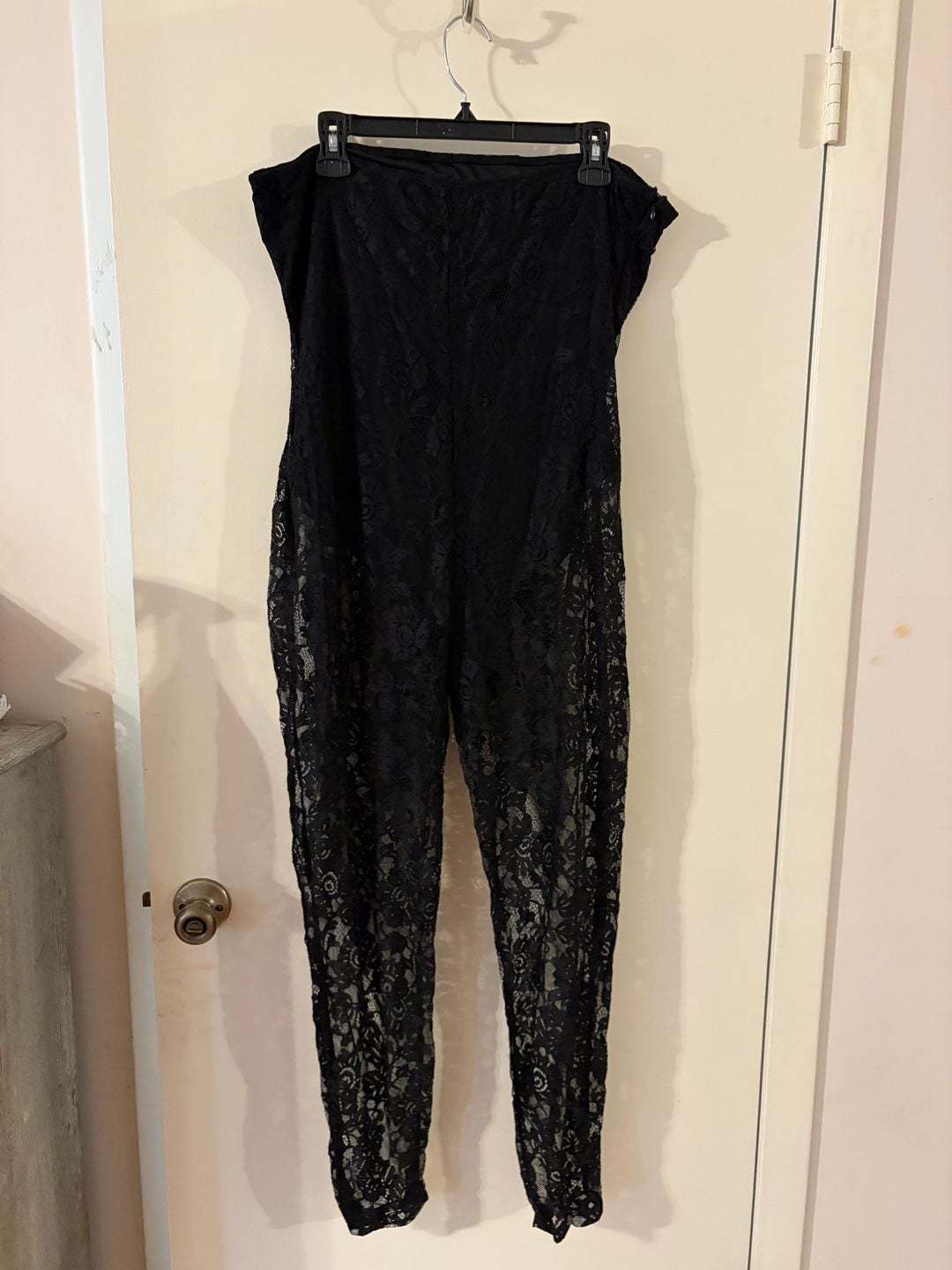 Shein Curve Black Lace Strapless Bandeau Jumpsuit Size 2XL 3