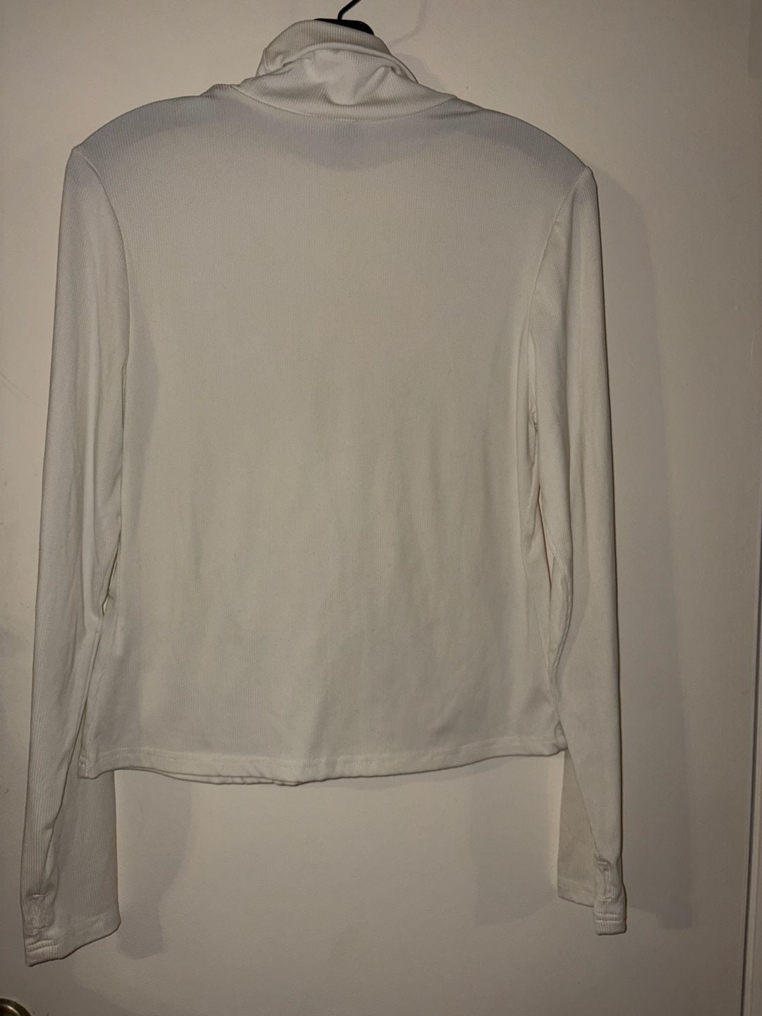SHEIN Curve Ribbed Long Sleeve Cowl Neck Top White 1XL 3