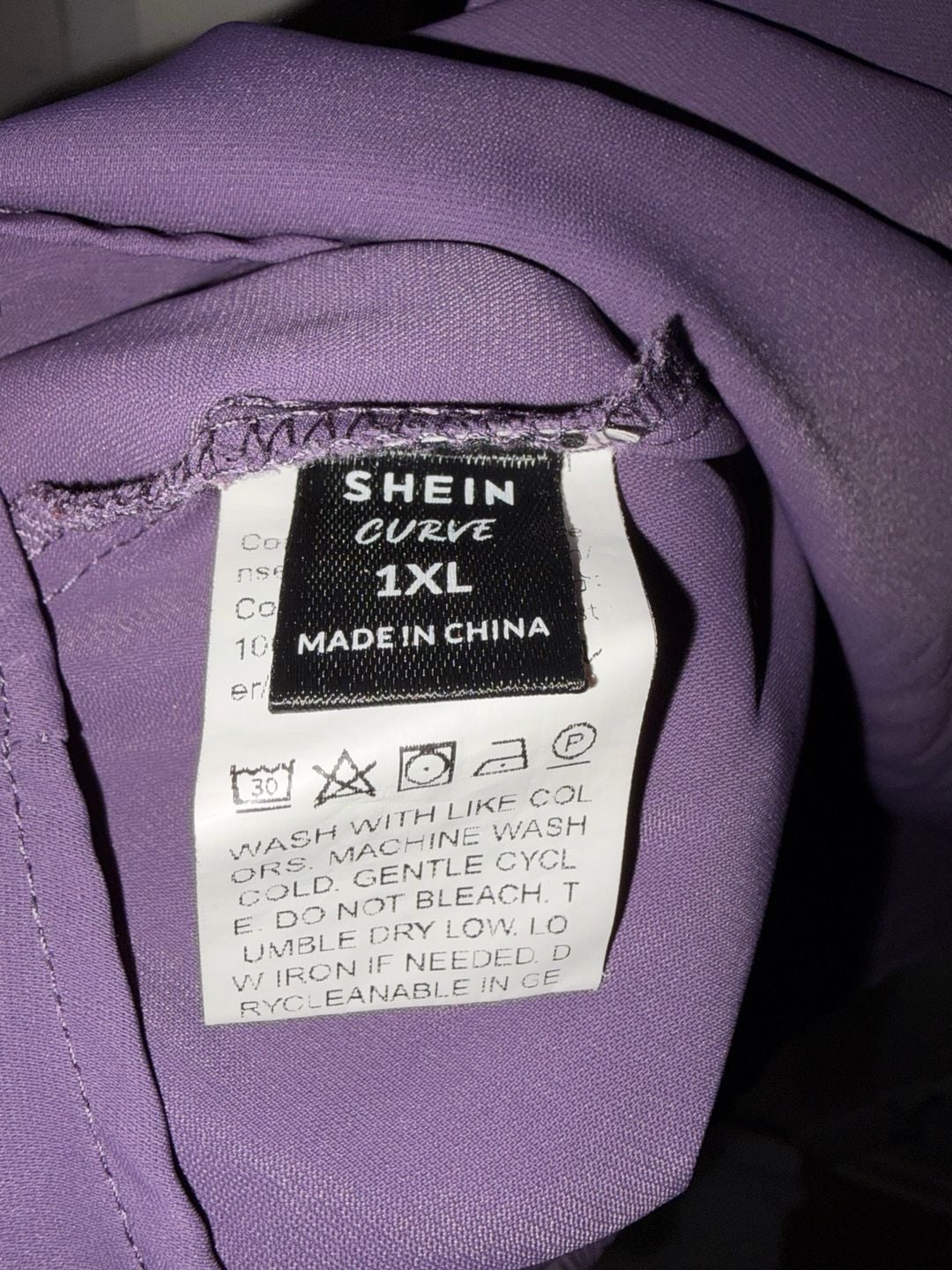 SHEIN Curve Satin Tie-Front Blouse Purple 1XL 3