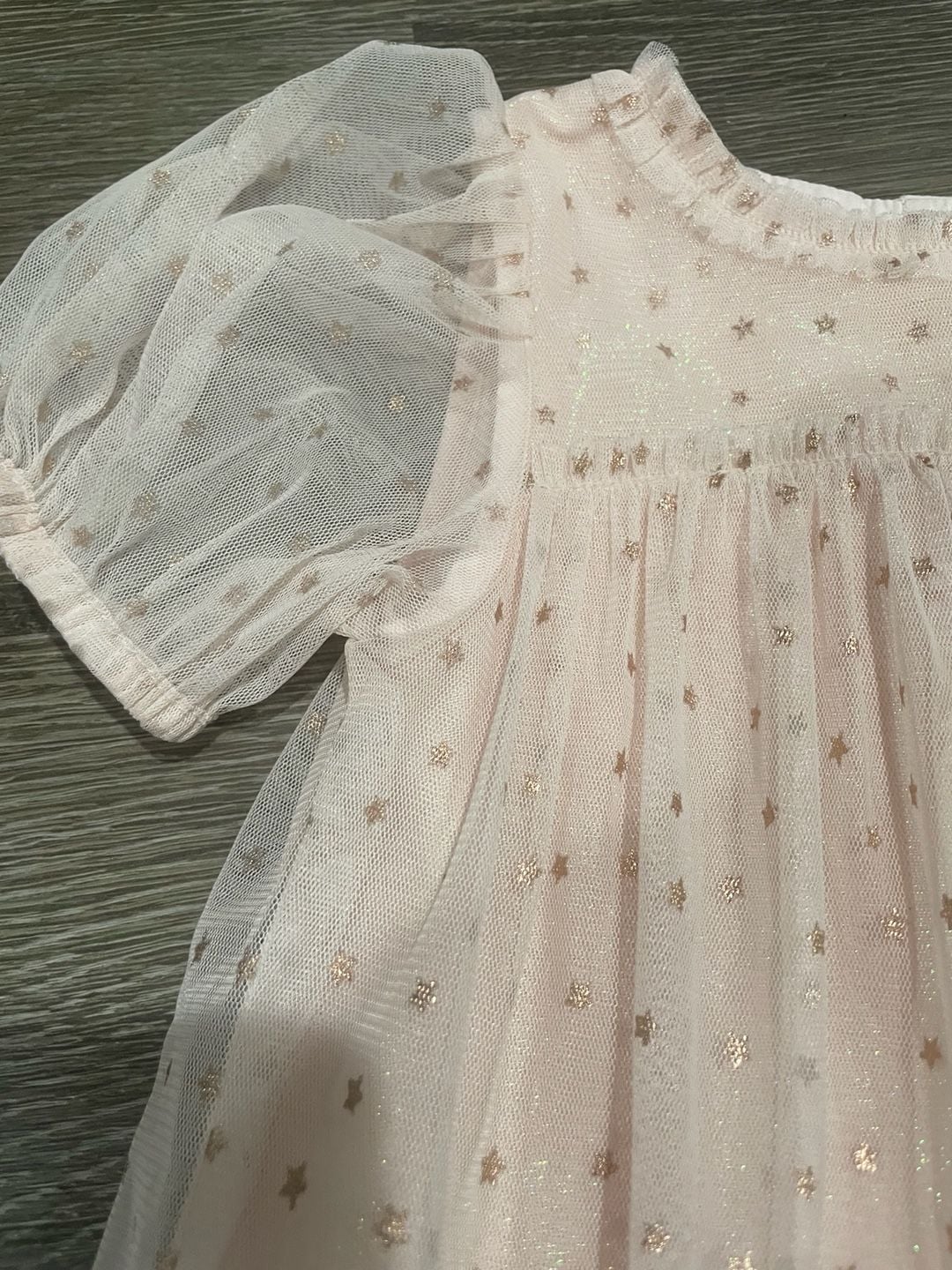 Cat & Jack Girls Pink Princess Star Tulle Dress size 18 months 3
