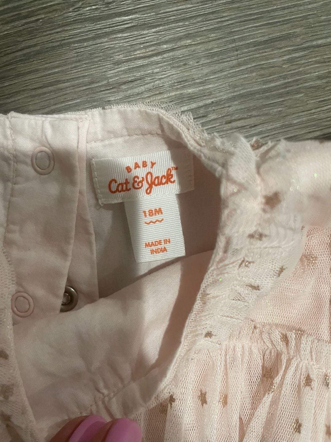 Cat & Jack Girls Pink Princess Star Tulle Dress size 18 months 5