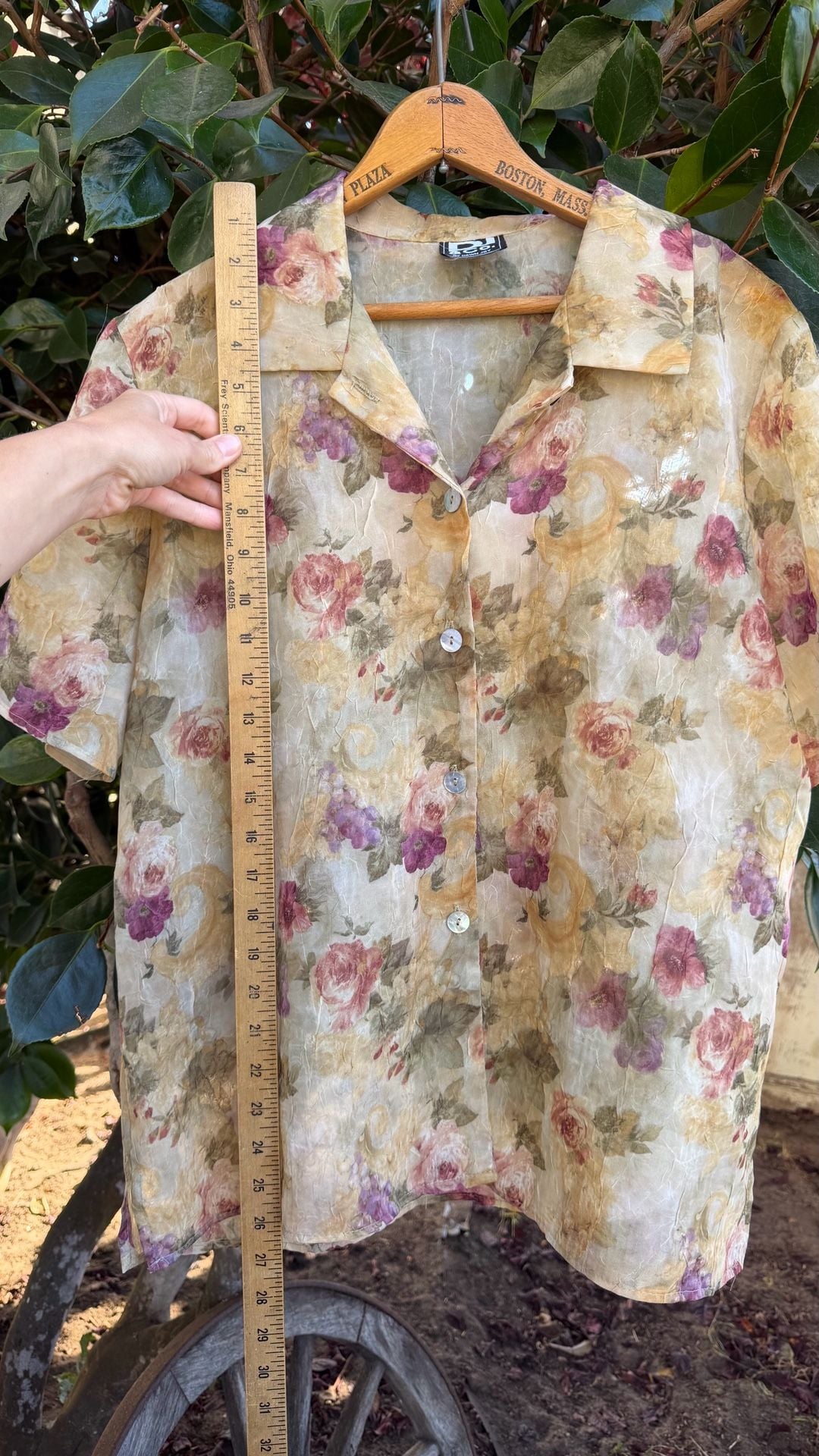 Vintage DJ & Co. by Dawn Joy Sheer Floral Button-Up Blouse 5