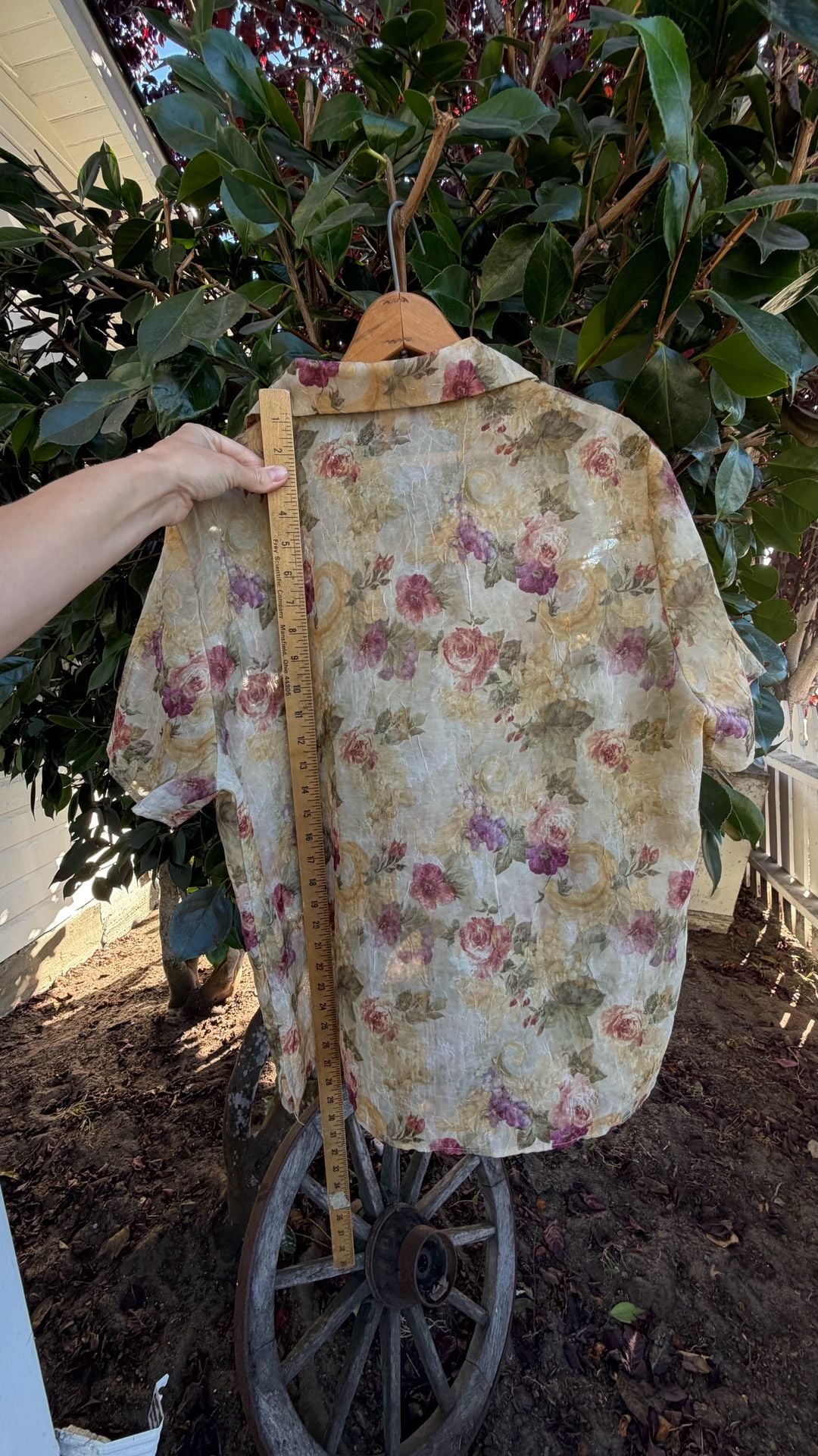 Vintage DJ & Co. by Dawn Joy Sheer Floral Button-Up Blouse 7