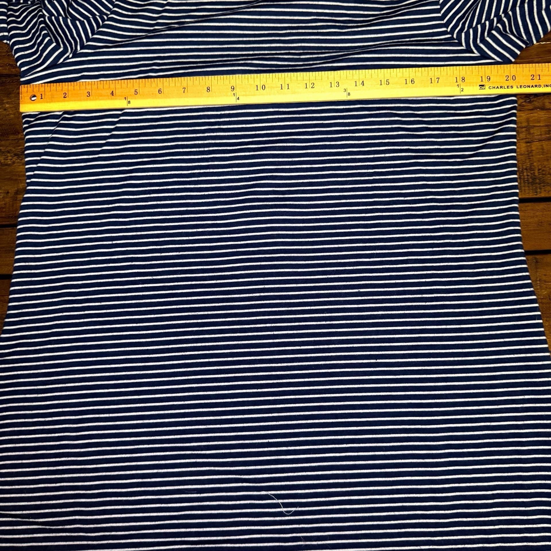 Max Studio Navy Blue White Striped Bell Sleeve Dress Size XL 5