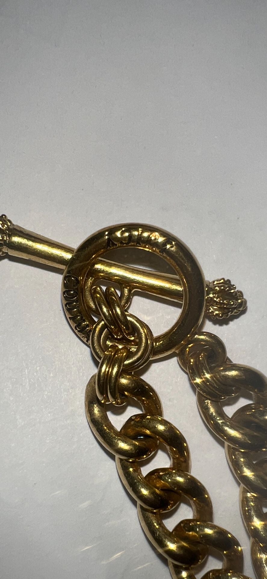 Juicy Couture Gold Tone Padlock Toggle Bracelet And Key Necklace Set 2