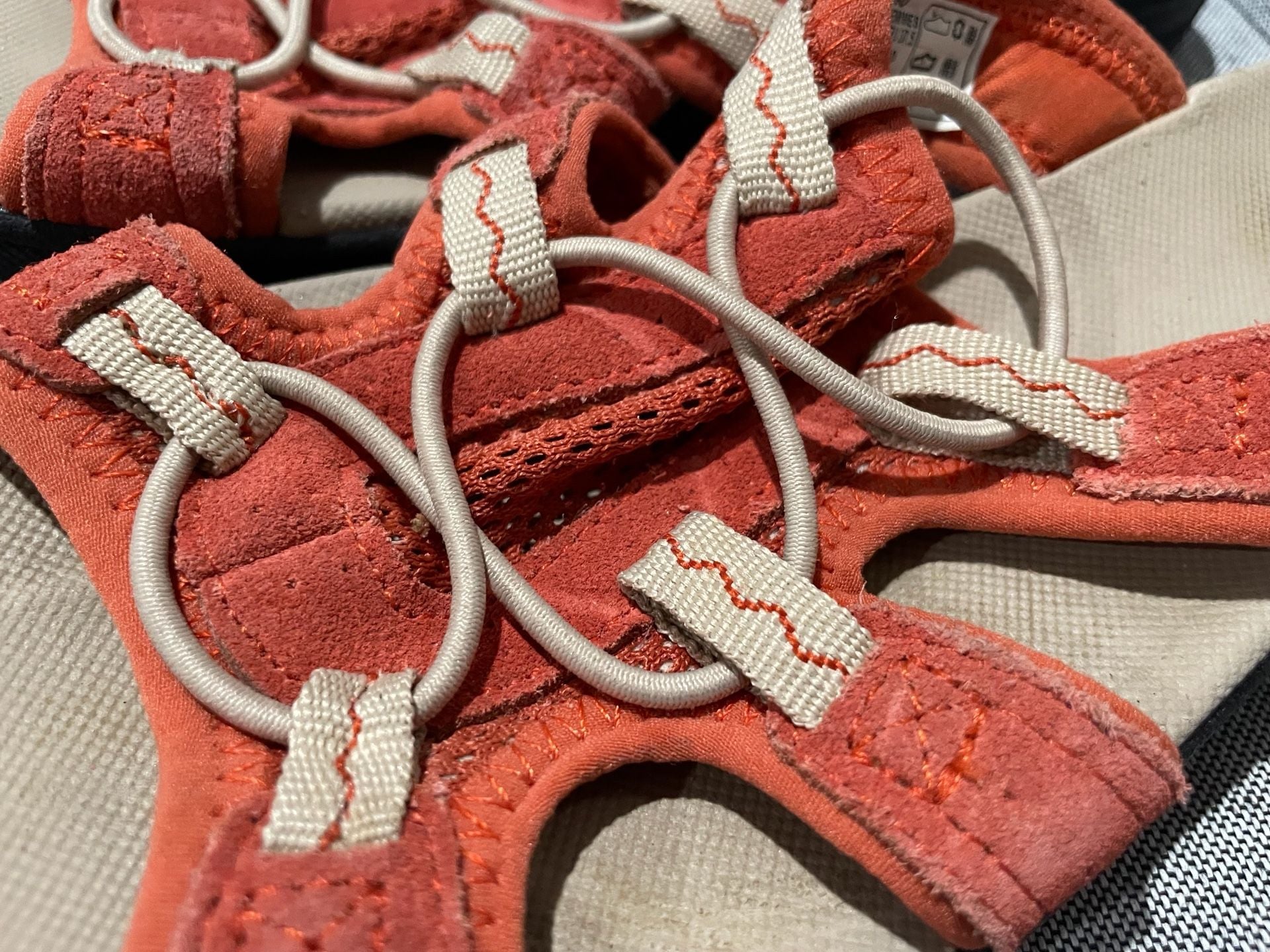 Lands' End Womens Orange Red Suede Adjustable Sport Sandals Size 7 2