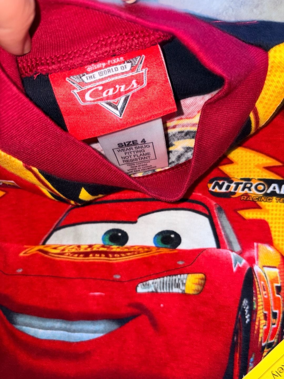 Y2K NWT Disney Pixar Cars Lightning McQueen Pajama Size 4 3