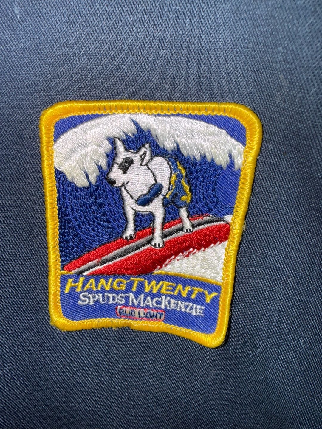 Dickies Insulated Eisenhower Work Jacket Navy Blue with Hang Twenty Spuds MacKenzie Patch 3
