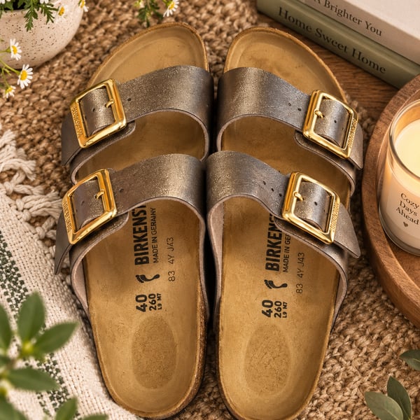 Birkenstock Arizona Big Buckle Graceful Taupe Sandals Size 40