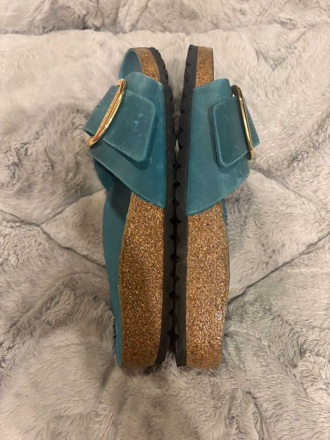 Birkenstock Madrid Big Buckle Oiled Leather Sandals Biscay Bay Size 40 5