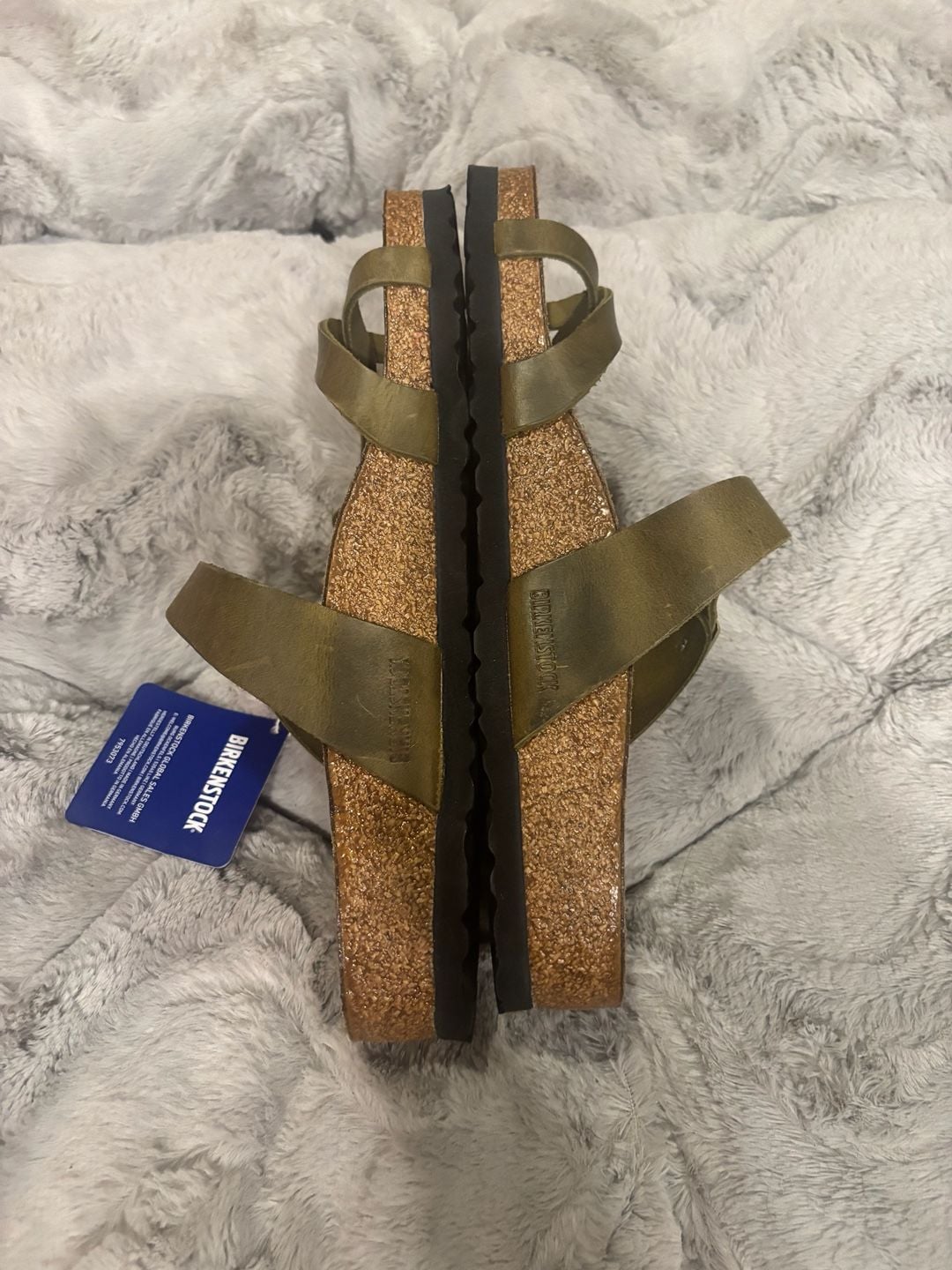 Birkenstock Franca Olive Green Oiled Leather Sandals Size 40 4