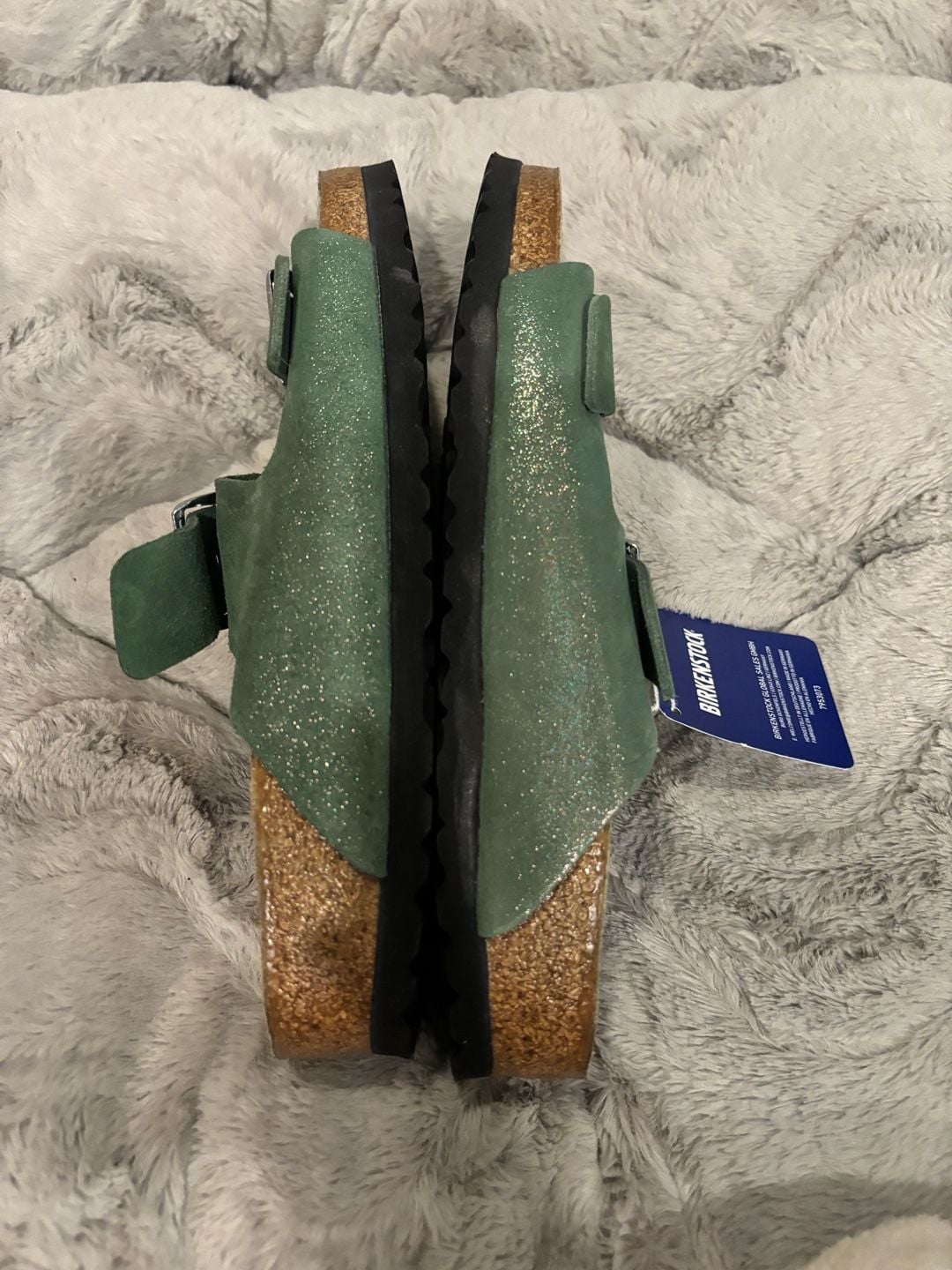 Birkenstock Arizona Shimmering Thyme Suede Leather Sandals 5