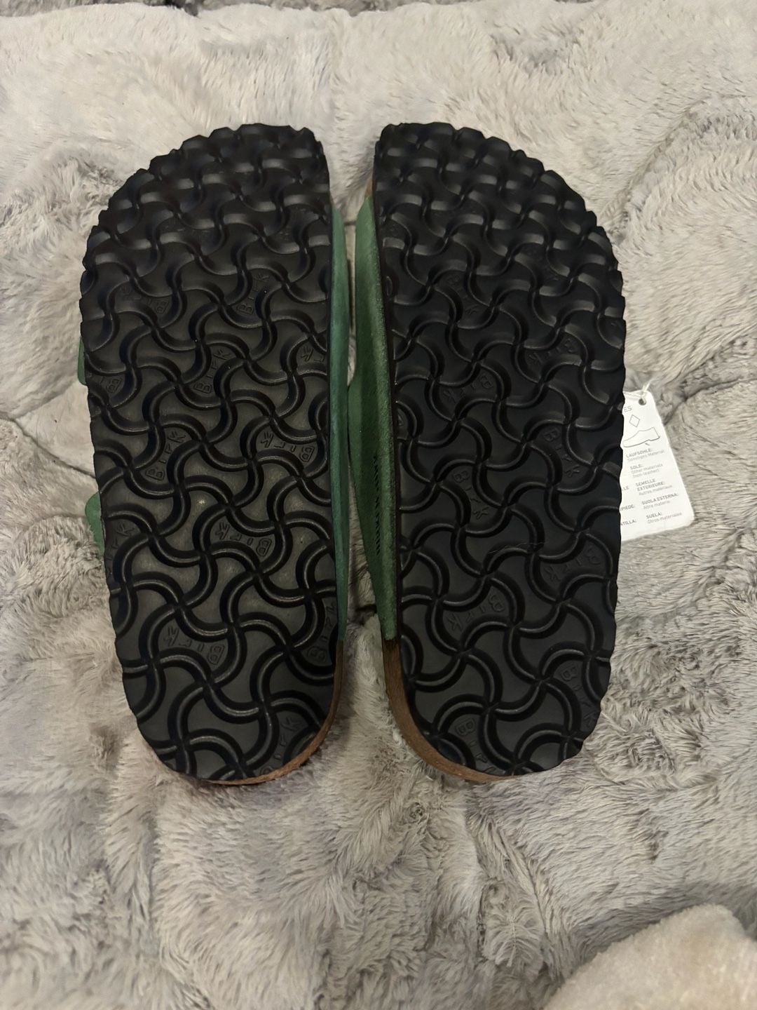 Birkenstock Arizona Shimmering Thyme Suede Leather Sandals 6
