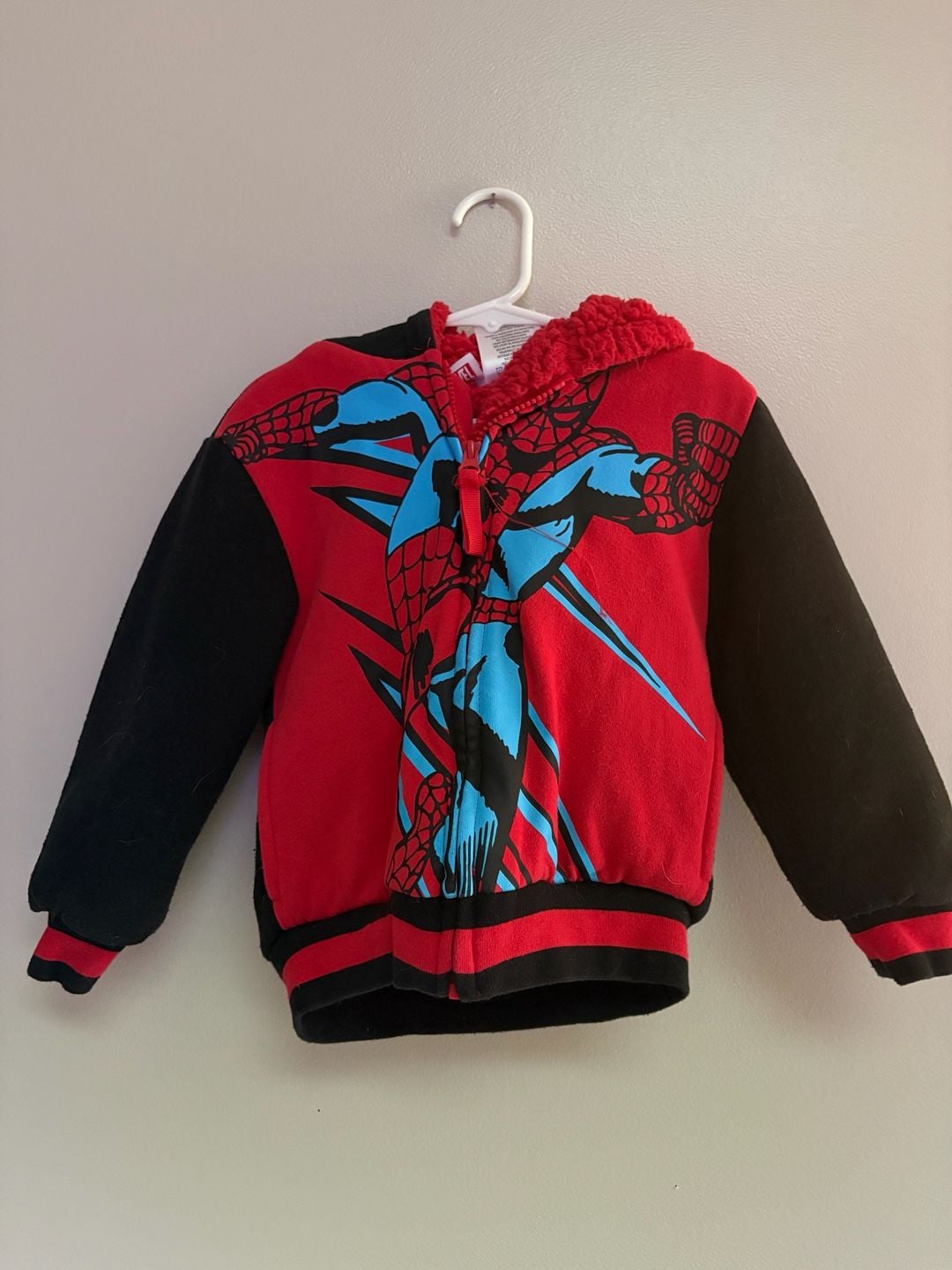 Marvel Spider-Man Sherpa Lined Zip-Up Boys Jacket Size 4T 1