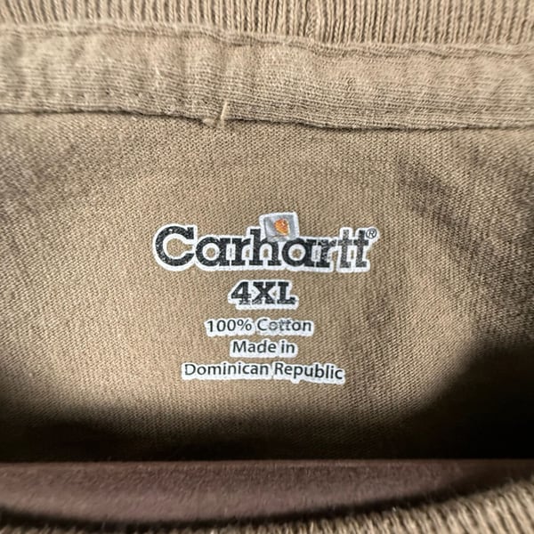 Carhartt K87 Workwear Short Sleeve Pocket T-Shirt Tan Brown Men's 4XL