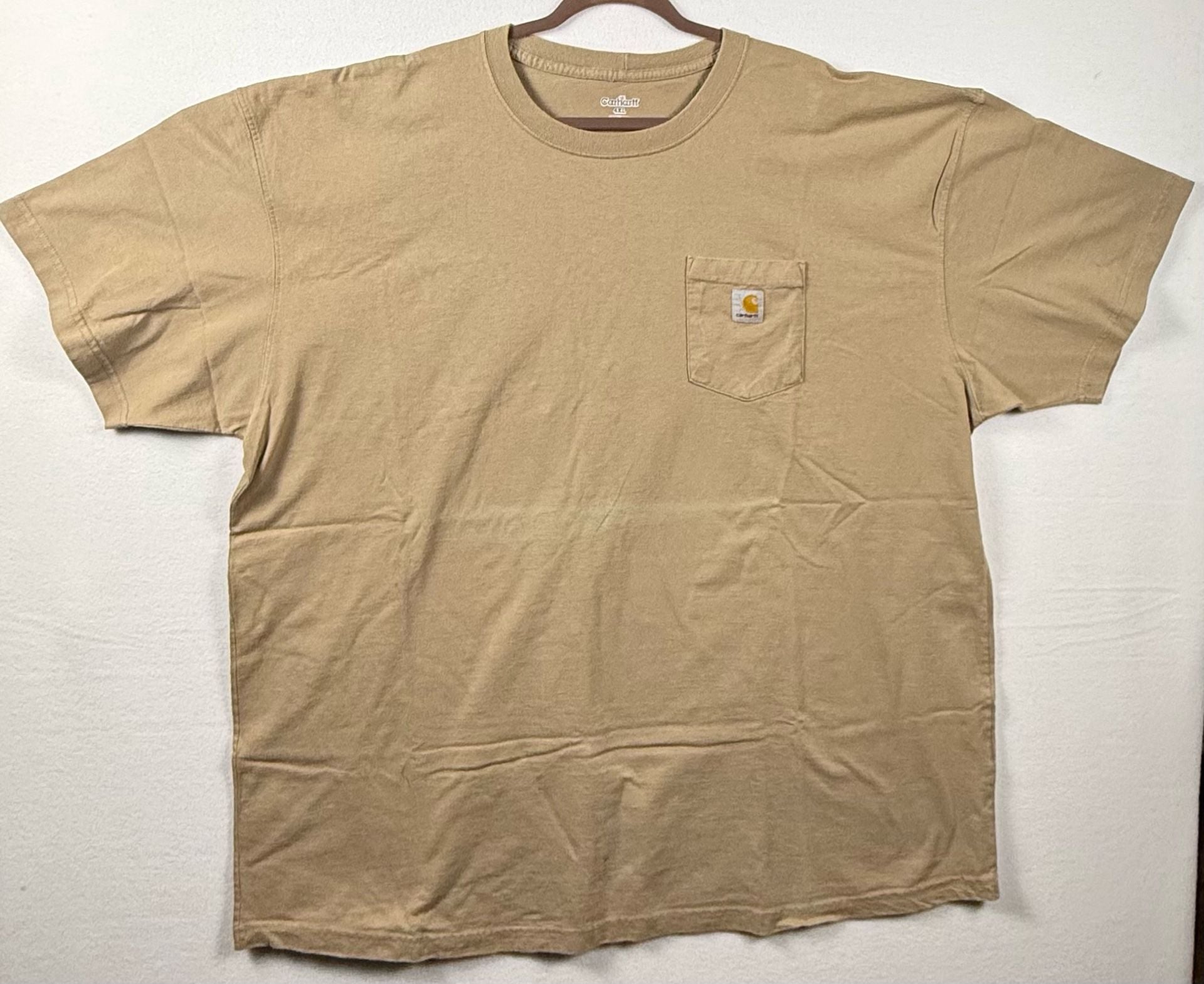 Carhartt K87 Workwear Short Sleeve Pocket T-Shirt Tan Brown Men's 4XL 4