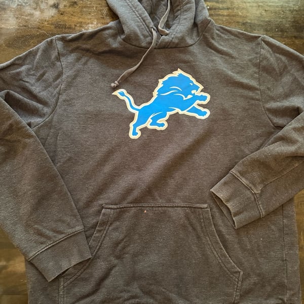 Detroit Lions Charcoal Gray Primary Team Logo Pullover Hoodie