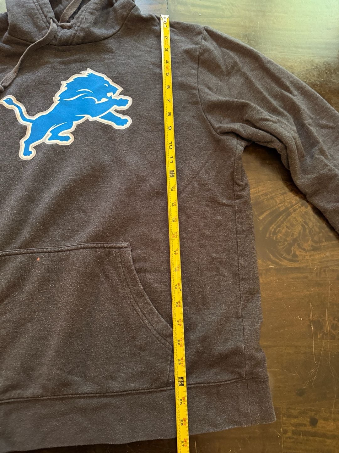 Detroit Lions Charcoal Gray Primary Team Logo Pullover Hoodie 5