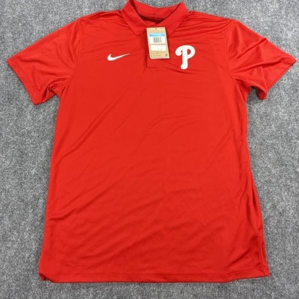 Nike Philadelphia Phillies Dri-FIT MLB Baseball Polo Shirt - Red Medium NWT