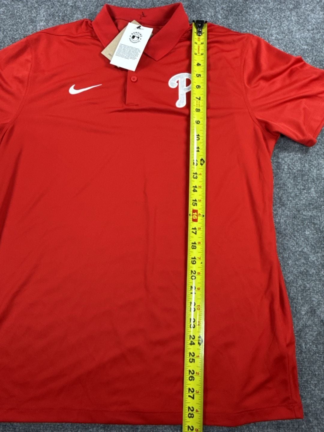 Nike Philadelphia Phillies Dri-FIT MLB Baseball Polo Shirt - Red Medium NWT 9