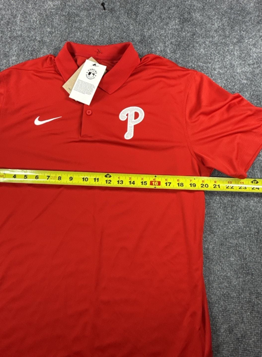 Nike Philadelphia Phillies Dri-FIT MLB Baseball Polo Shirt - Red Medium NWT 8