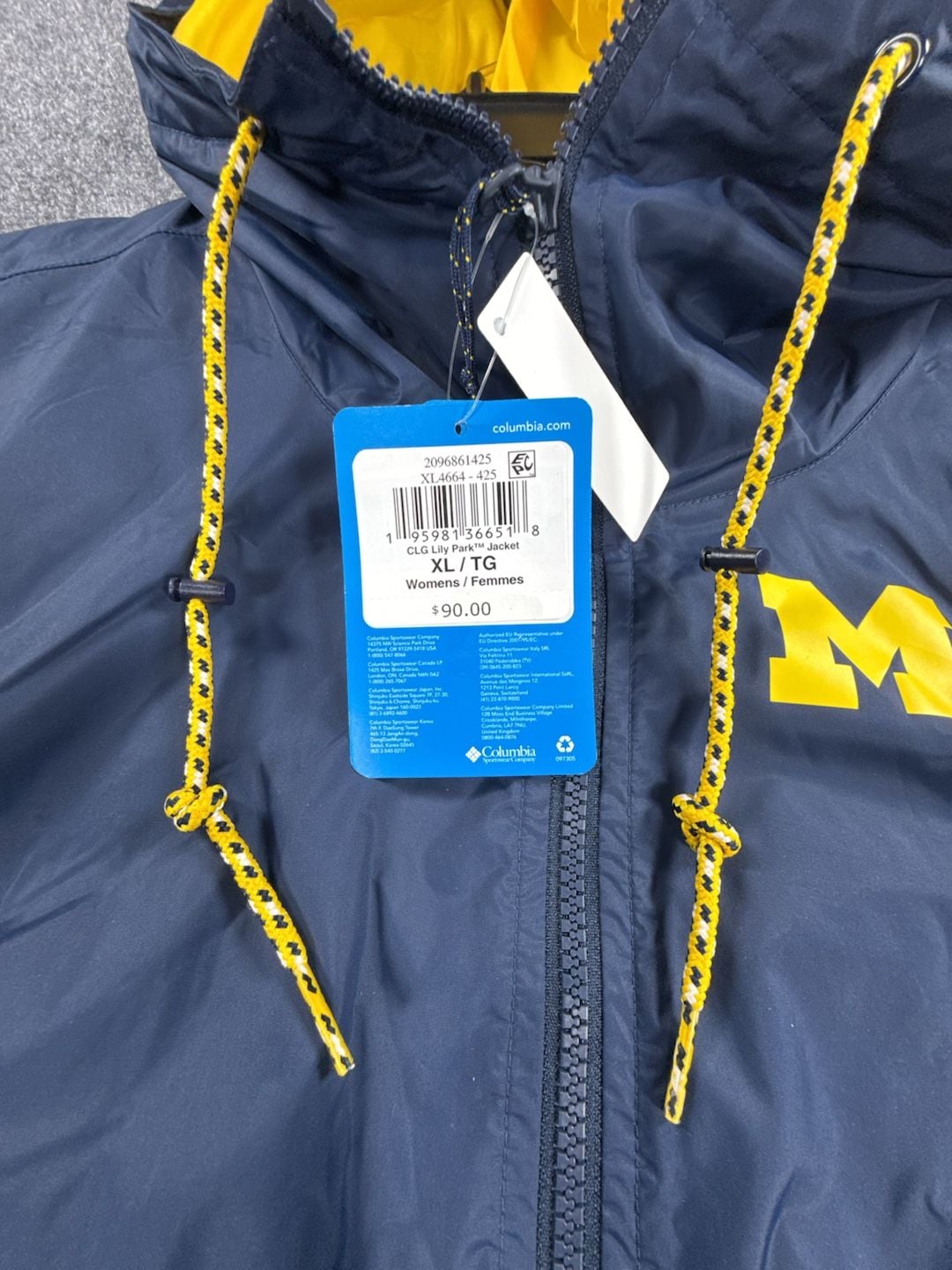Columbia Navy Michigan Wolverines NCAA Lily Park Jacket - Women's XL New 7