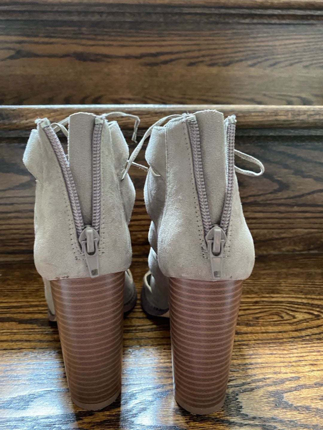Forever 21 Shoes / Heels/Medi Lace Up - Open Toe Taupe Size 6 New 4