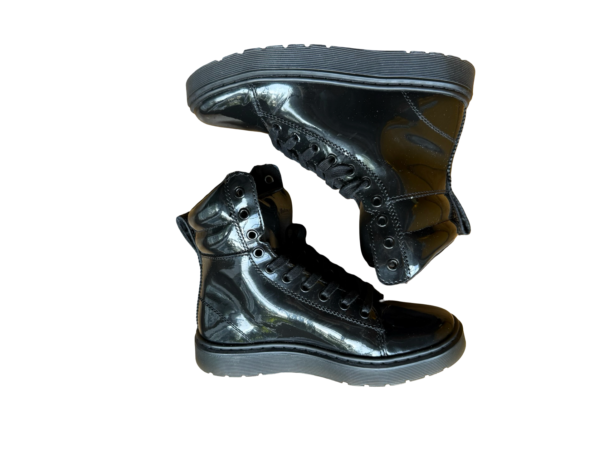 Women’s Dr. Martens Mix Black Patent Leather Lace-Up Boots Size 5 UK / 7 US 3